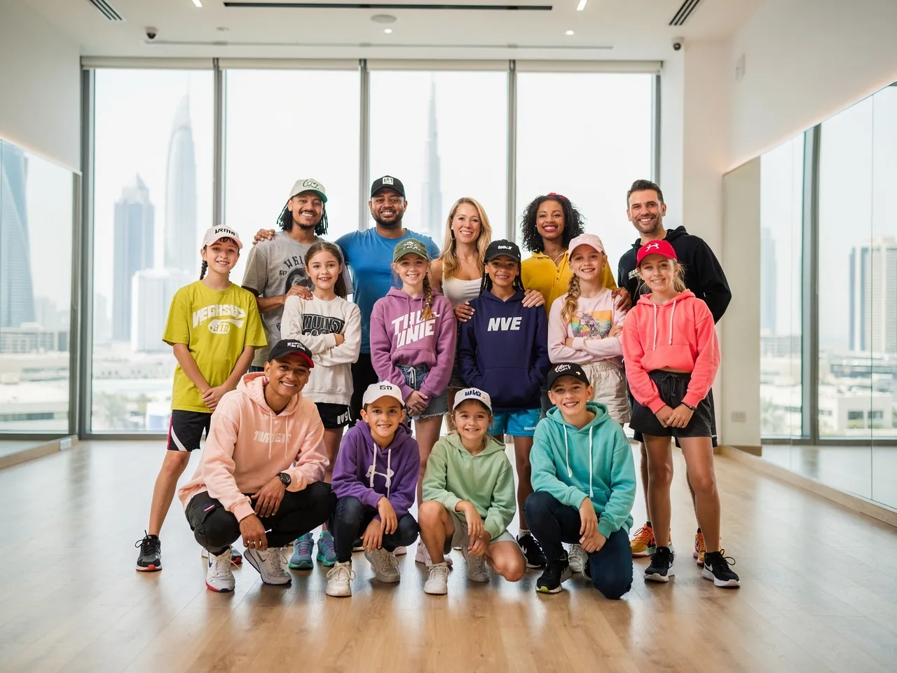 Happy students after hip hop dance class in Dubai