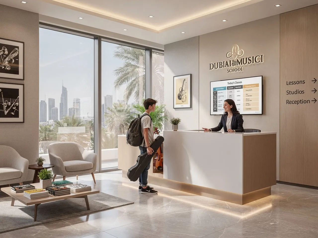 Welcoming music school environment in Dubai